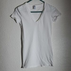 White V-Neck Women's Top